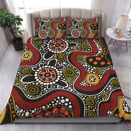 Australia Aboriginal Bedding Set - Illustration Based On Aboriginal Style Of Artwork Bedding Set Australia Aboriginal Bedding Set - Illustration Based On Aboriginal Style Of Artwork Bedding Set