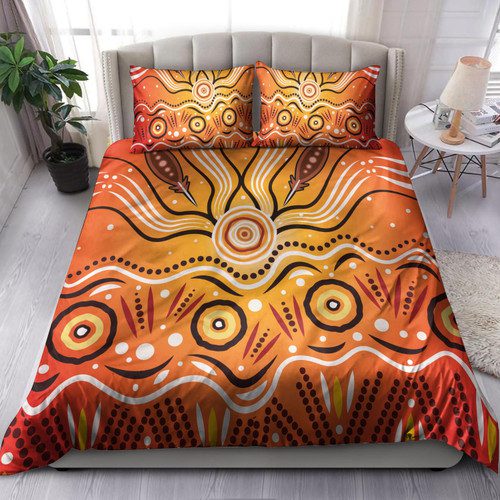 Australia Aboriginal Inspired Bedding Set - Aboriginal Connection Concept Artwork 02 Australia Aboriginal Inspired Bedding Set - Aboriginal Connection Concept Artwork 02