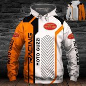 Moto Guzzi Orange White Pullover Hoodie