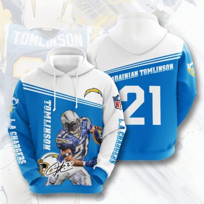 NFL Los Angeles Chargers LaDainian Tomlinson Powder Blue White Pullover Hoodie