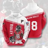 NFL Atlanta Falcons Calvin Ridley Red White Pullover Hoodie