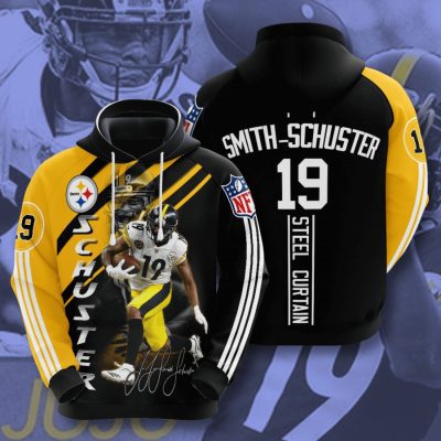 NFL Pittsburgh Steelers JuJu Smith-Schuster Black Gold Stripes Pullover Hoodie