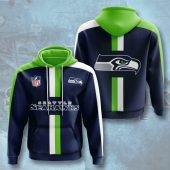 NFL Seattle Seahawks Navy Green Pullover Hoodie