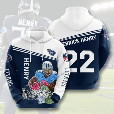 NFL Tennessee Titans Derrick Henry Navy White Pullover Hoodie