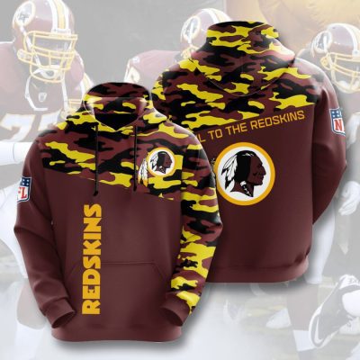 NFL Washington Redskins Burgundy Gold Camo Pullover Hoodie