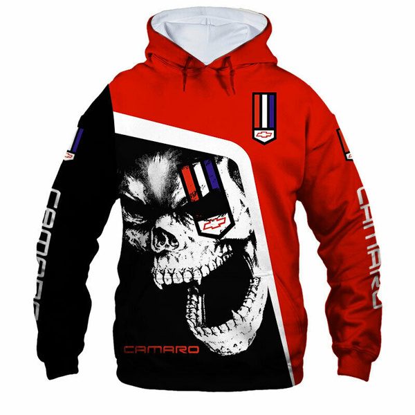Chevrolet Camaro Skull Red Black Pullover Hoodie V2 Chevrolet Camaro Skull Red Black Pullover Hoodie V2