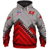 NFL Tampa Bay Buccaneers Grey Red Pullover Hoodie