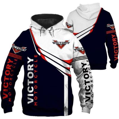 Victory Motorcycles White Black Pullover Hoodie