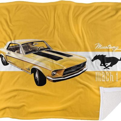 Ford Mustang Yellow Fleece Blanket