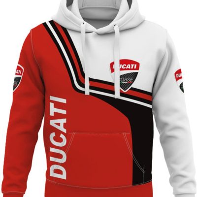 Ducati White Red Pullover Hoodie