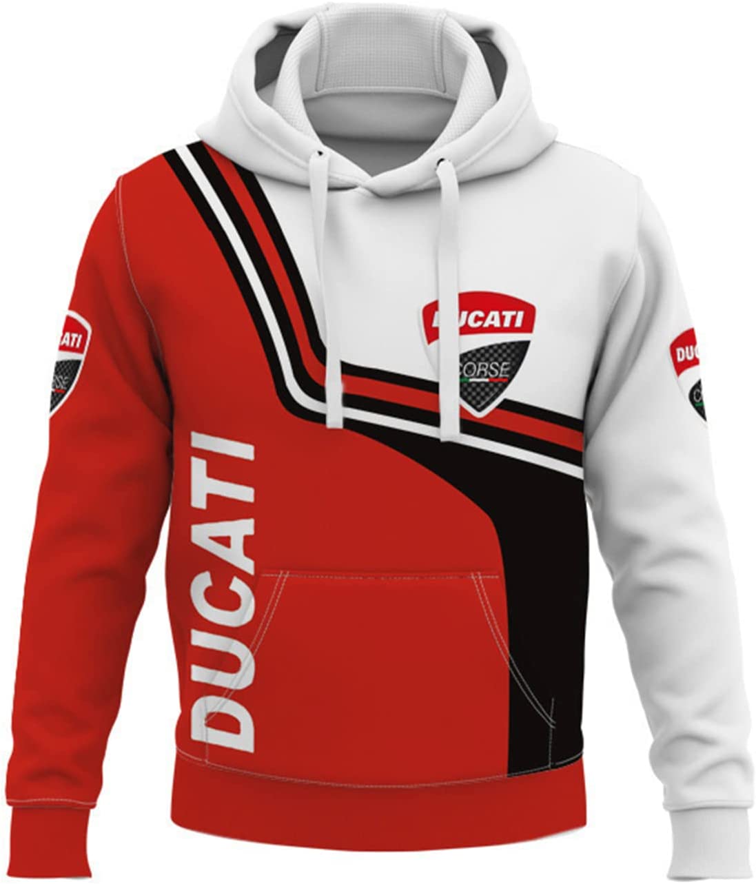 Ducati White Red Pullover Hoodie Ducati White Red Pullover Hoodie