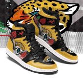 NFL Jacksonville Jaguars Gold Christmas Air Jordan 1 High Sneakers