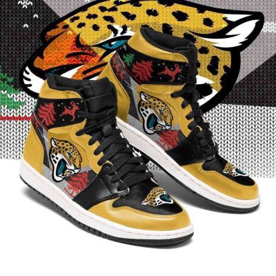 NFL Jacksonville Jaguars Gold Christmas Air Jordan 1 High Sneakers