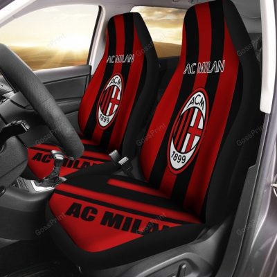 AC Milan Red Black Pattern Car Seat Covers