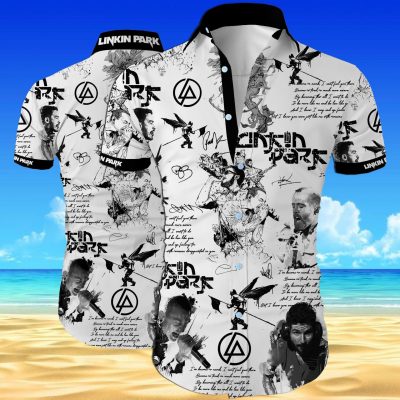Linkin Park White Hawaiian Shirt