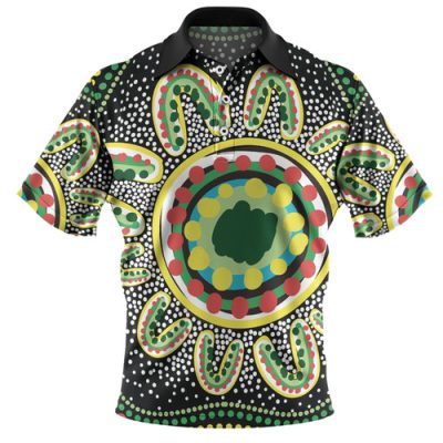 Australia Aboriginal Polo Shirt - Aboriginal Art Painting Decorated With The Colorful Dots Polo Shirt