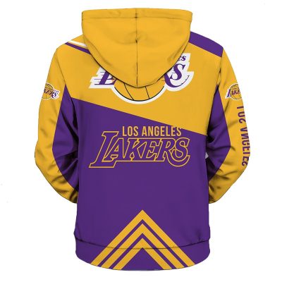NBA Los Angeles Lakers Purple Golden Pullover Hoodie V2