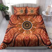 Australia Aboriginal Inspired Bedding Set - Aboriginal Connection Concept Artwork Purple Color