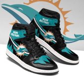 NFL Miami Dolphins Black Aqua Air Jordan 1 High Sneakers