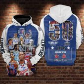 NBA Los Angeles Clippers Blue White 50 years of 1970 - 2020 Pullover Hoodie