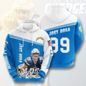 NFL Los Angeles Chargers Joey Bosa Powder Blue White Pullover Hoodie
