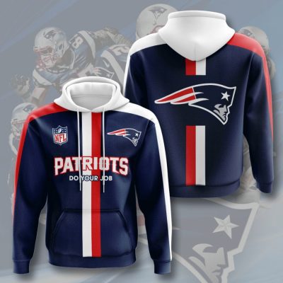 NFL New England Patriots Blue White Pullover Hoodie