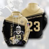 NFL New Orleans Saints Marshon Lattimore Black Old Gold Pullover Hoodie