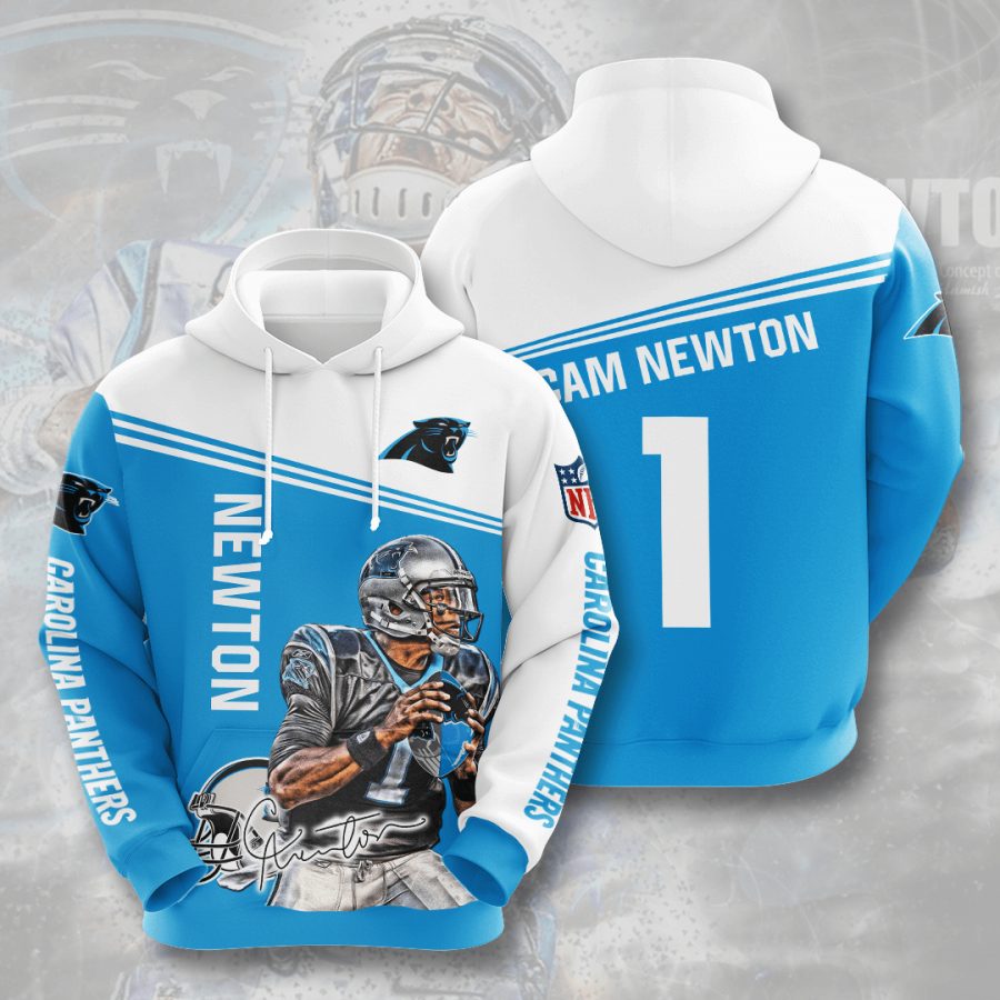 NFL Carolina Panthers Cam Newton Panther Blue White Pullover Hoodie NFL Carolina Panthers Cam Newton Panther Blue White Pullover Hoodie