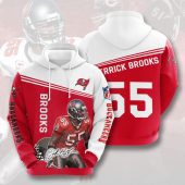NFL Tampa Bay Buccaneers Derrick Brooks Bay Red White Pullover Hoodie