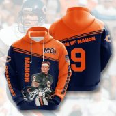 NFL Chicago Bears Jim McMahon Dark Navy Orange Pullover Hoodie