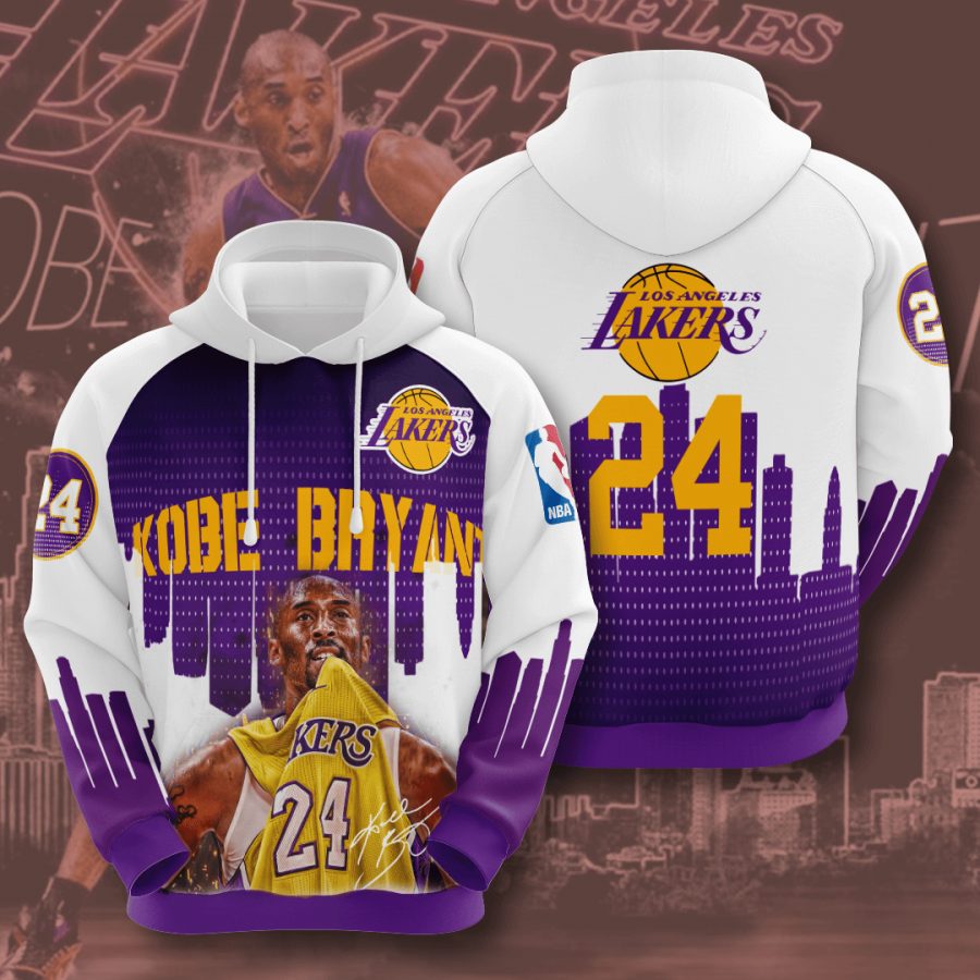 NBA Los Angeles Lakers Kobe Bryant White Pullover Hoodie NBA Los Angeles Lakers Kobe Bryant White Pullover Hoodie