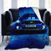 Ford Mustang Blue Fleece Blanket