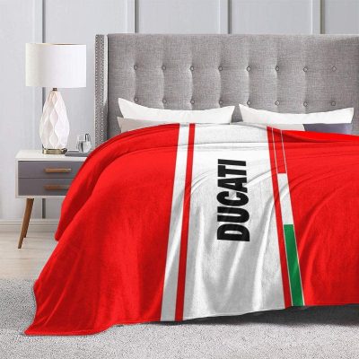 Ducati Red White Fleece Blanket Ducati Red White Fleece Blanket