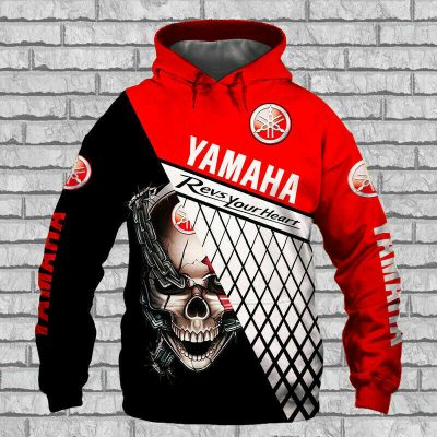 Yamaha Motorcycles Skull Pullover Hoodie V1