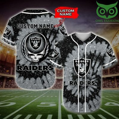 NFL Las Vegas Raiders Custom Name Silver Black Baseball Jersey