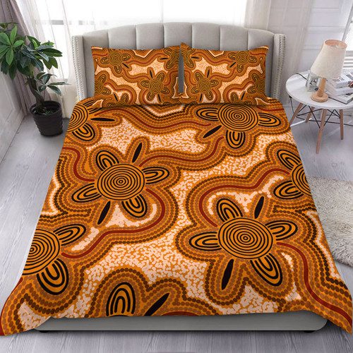 Australia Aboriginal Bedding Set - Aboriginal Art Background Connection Concept Bedding Set Australia Aboriginal Bedding Set - Aboriginal Art Background Connection Concept Bedding Set