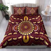 Australia Aboriginal Inspired Bedding Set - Foots Print Aboiginal Inspired Dot Painting Style
