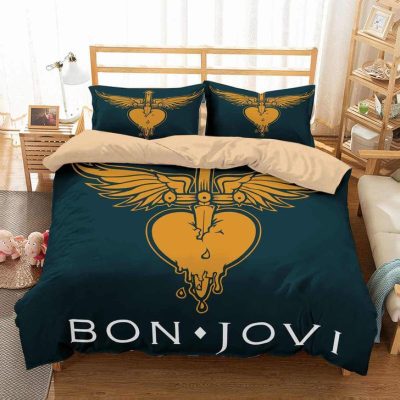 Bon Jovi Navy Blue Bedding Set