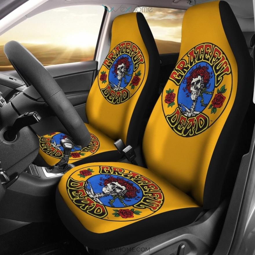 Grateful Dead Yellow Car Seat Covers V2 Grateful Dead Yellow Car Seat Covers V2