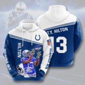 NFL Indianapolis Colts T. Y. Hilton Blue White Pullover Hoodie