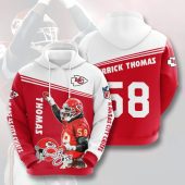 NFL Kansas City Chiefs Derrick Thomas Red White Pullover Hoodie