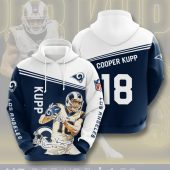 NFL Los Angeles Rams Cooper Kupp Blue White Pullover Hoodie