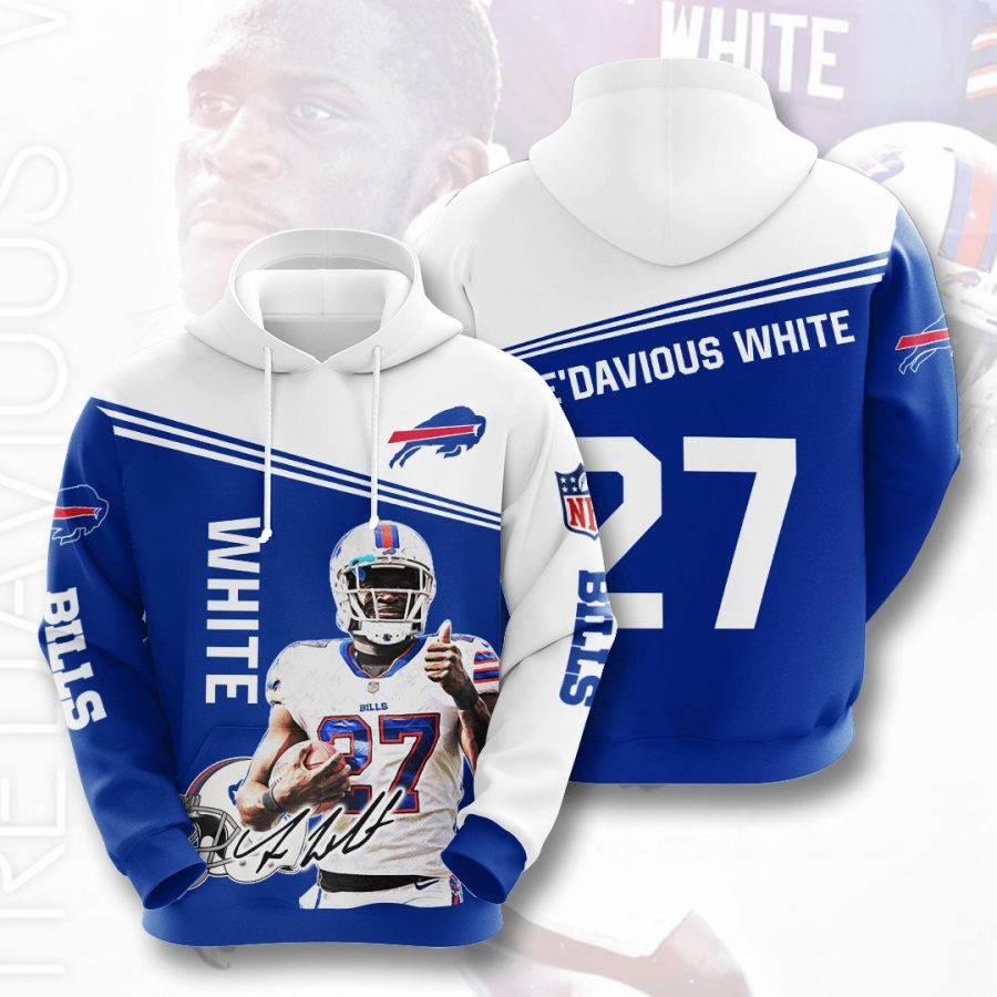 NFL Buffalo Bills Tre'Davious White Blue White Pullover Hoodie NFL Buffalo Bills Tre'Davious White Blue White Pullover Hoodie