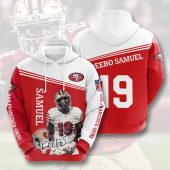 NFL San Francisco 49ers Deebo Samuel Red White Pullover Hoodie