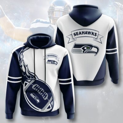 NFL Seattle Seahawks Navy Fire Pullover Hoodie