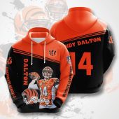NFL Cincinnati Bengals Andy Dalton Orange Black Pullover Hoodie