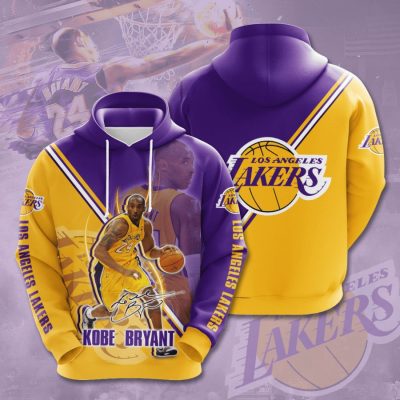 NBA Los Angeles Lakers Kobe Bryant Gold Purple Pullover Hoodie V2