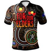 Naidoc Week Polo Shirt - Custom For Our Elders Aboriginal Inspired Dot Art Polo Shirt