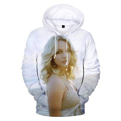 Britney Spears White Pullover Hoodie