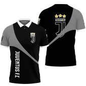 Juventus FC New Black Grey Polo Shirt